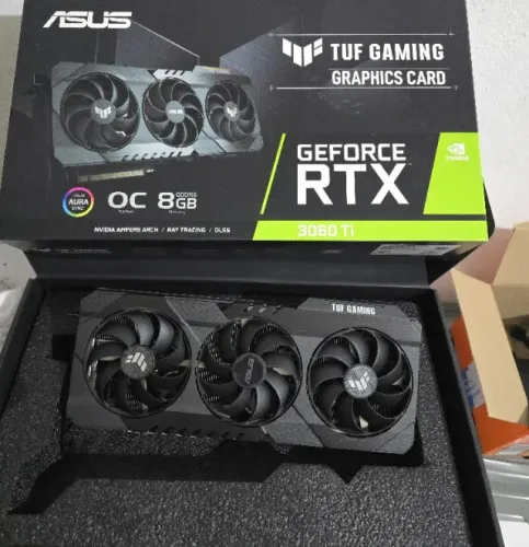 Placa de Vídeo Asus GeForce RTX 3060 Ti TUF Gaming OC 8GB GDDR6 - 100% Testada e Estável!