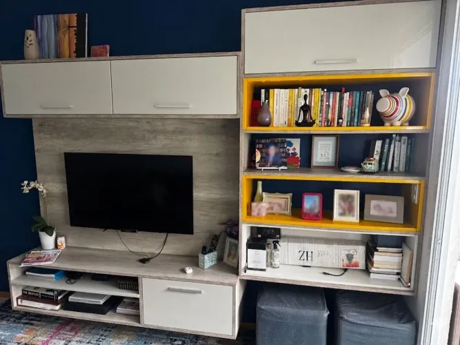 Estante Home Theater Completa com Painel e Nichos - Design Moderno