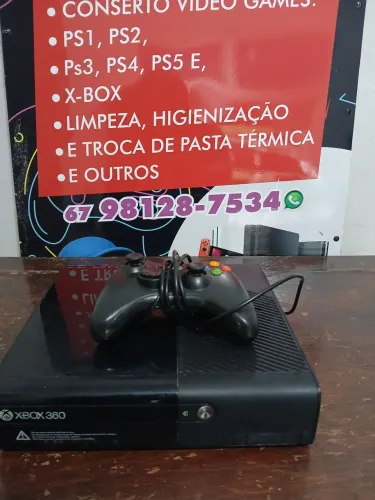 Xbox 360 Super Slim, Desbloqueado Exploid, Controle com fio, fonte, cabo Hdmi