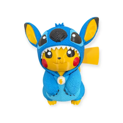 Boneco pikachu com roupa do stitch em 3d 