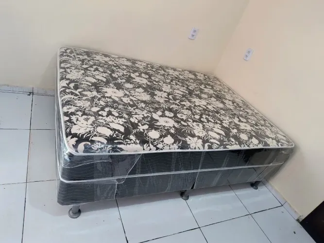 Cama Casal Box Espuma Higienizada 