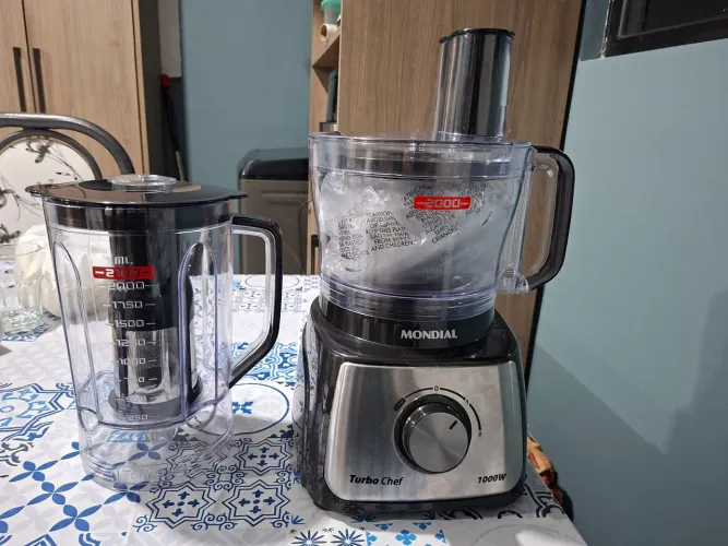 Multiprocessador Mondial Turbo Chef 2 em 1 - Liquidificador e Processador