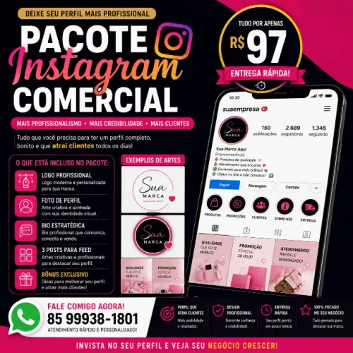 Pacote Instagram Comercial Completo para Empresas e Lojas