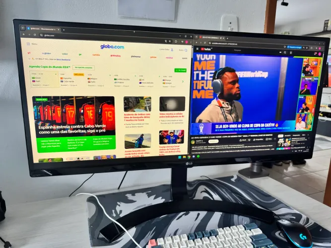 Monitor Gamer LG 34" Ultrawide Full HD Com Som