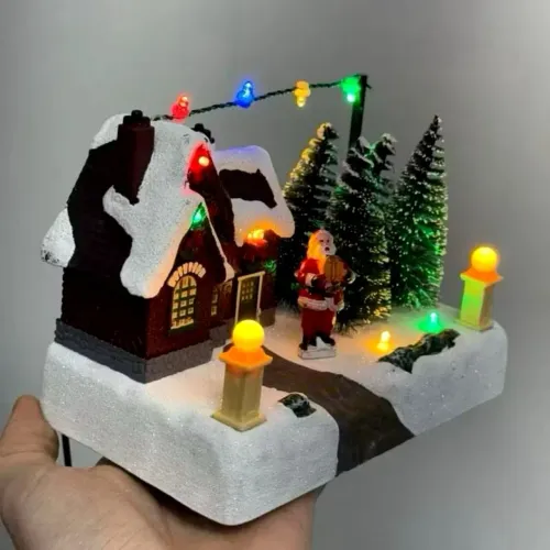 Vila natalina com led enfeite natal