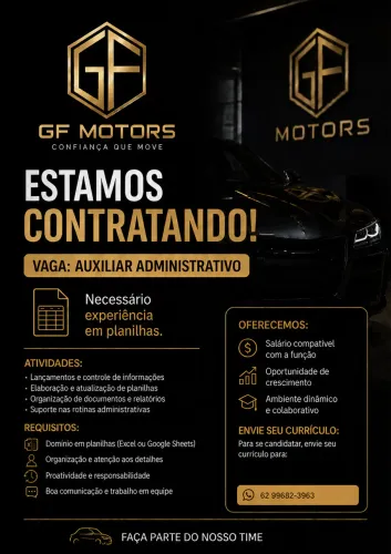 VAGA PARA AUXILIAR ADMINISTRATIVO