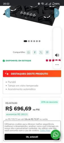 Fogão Cooktop
