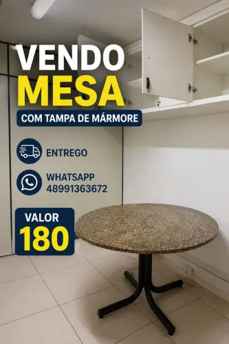 Vendo mesa com tampa de mármore