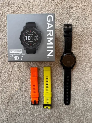 Garmin Fenix 7 Sapphire Solar (Na Caixa) + 3 Braceletes