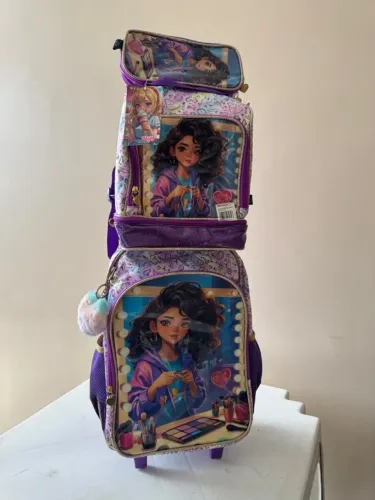 Mochila Infantil com Rodinhas Completa - Kit 3 Peças