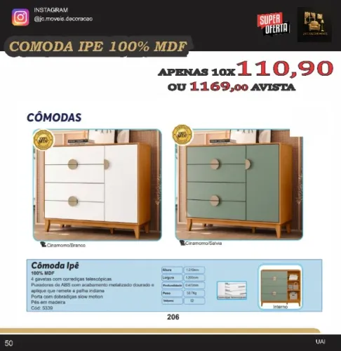 comoda ipe 100%mdf