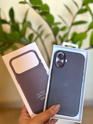 Capa de couro iPhone 16