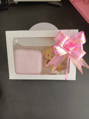 Kit presente com porta-joias e chaveiro de pelúcia - Amigo Secreto, Natal