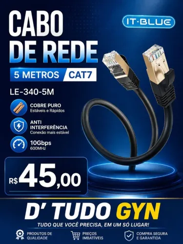 Cabo de rede 5 metros Cat7 IT-BLUE LE-340-5M 