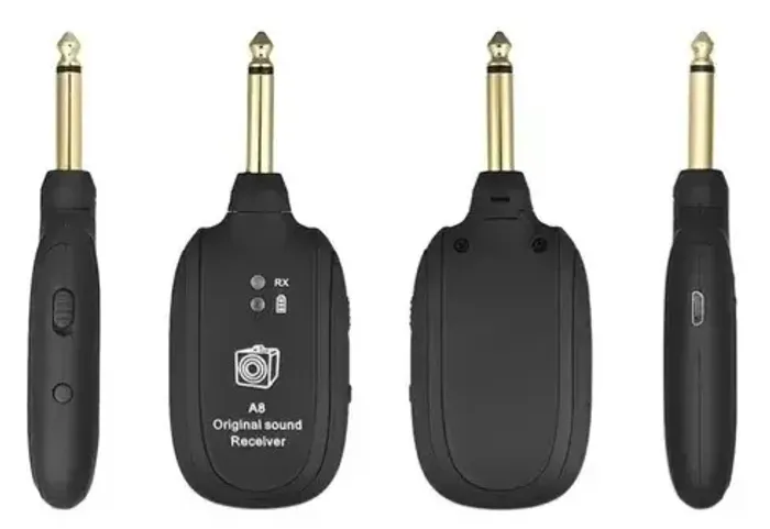Transmissor e Receptor Bluetooth sem Fio Lekato A8 Para Guitarra, Baixo e Violão