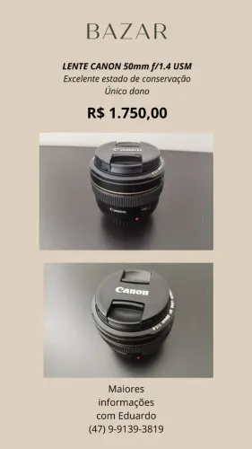 LENTE CANON 50MMM f/1.4 USM (USADA EXCELENTE CONSERVAÇÃO)