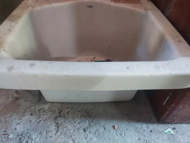 Tanque Lavar Roupas Louça Branca Pequeno