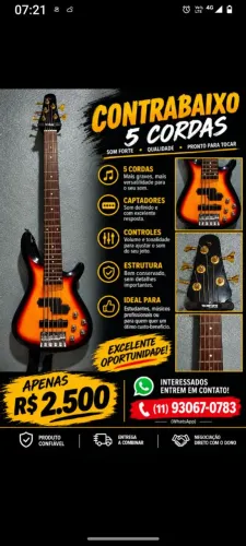 Contrabaixo 05 cordas ativo