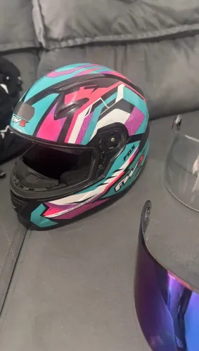 CAPACETE FW3 AZUL/ROSA