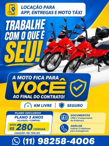 Aluguel de moto - depois ela é sua