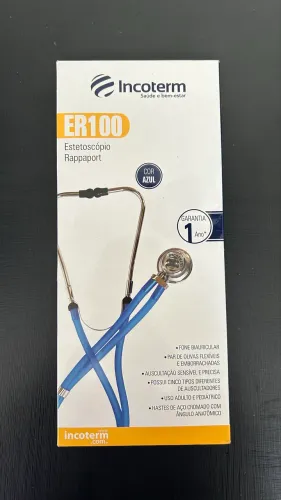Estetoscópio Incoterm ER100 Azul Novo Lacrado
