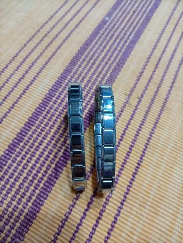 Par pulseiras modulaveis aço inox 