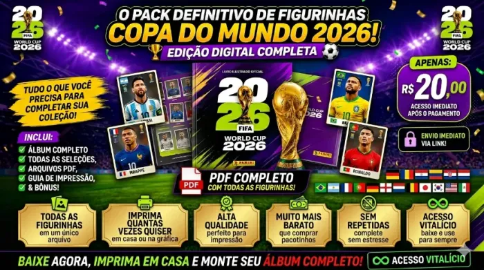 Figurinhas PDF copa 2026 álbum completo 