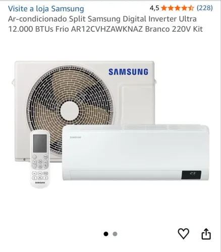 Vendo Ar condicionado Samsung inverter 12.000 BTUs