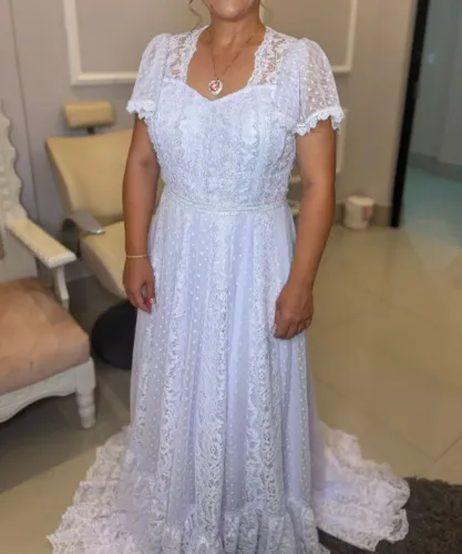 VESTIDO DE NOIVA LINDÍSSIMO BOHO. Usado apenas 1 VEZ