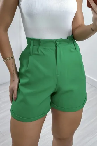 Shorts Feminino Bermuda Casual Social Alfaiataria Moda