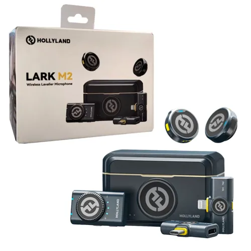 Microfone de lapela hollyland m2 novo ac cartão