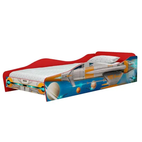 Cama infantil solteirão NAVE + colchão D33