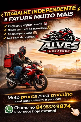 Ganhar dinheiro sem ter patrão? Alugue uma moto e tenha muitas oportunidades!!!