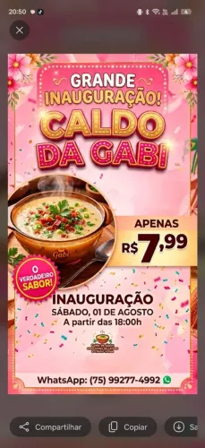 Caldo de aipim da Gabi 