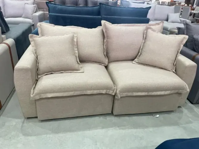 SOFÁ MOLAS ENSACADAS LINHO CREME (ENTREGA IMEDIATA)