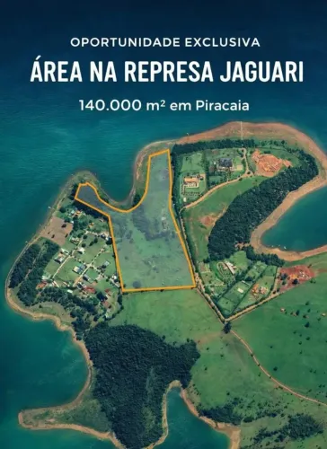 Área de 140.000 m² , Pé na Àgua na Represa de Piracaia