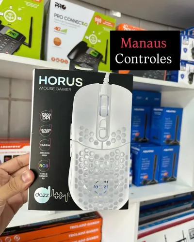 Mouse Gamer Dazz 12.800 Dpi Branco Conexão USB 2.0 Rgb