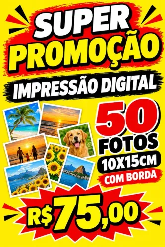 PROMOÇÃO 50 FOTOS 10x15cm COM BORDAS