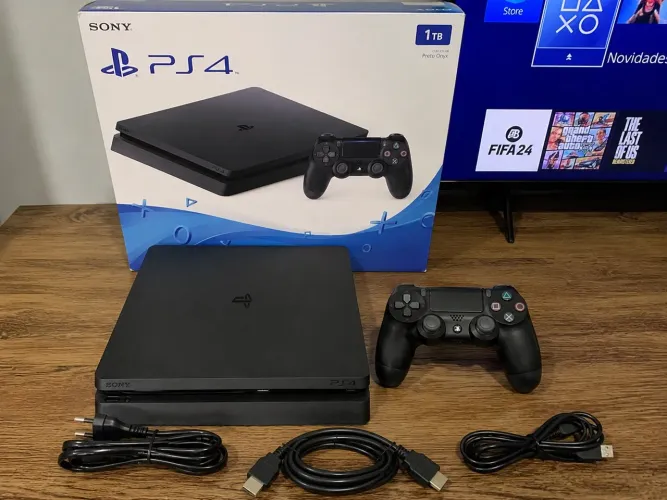 PS4 Slim 1TB - Muito Conservado | Oportunidade! ?