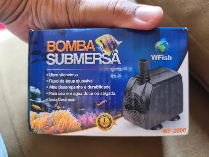 BOMBA SUBMERSA 2.000 LITROS/HORA - AQUÁRIOS - FONTES