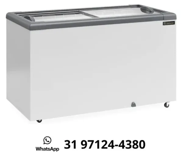 Freezer Horizontal Tampa de Vidro 400 litros Gelopar
