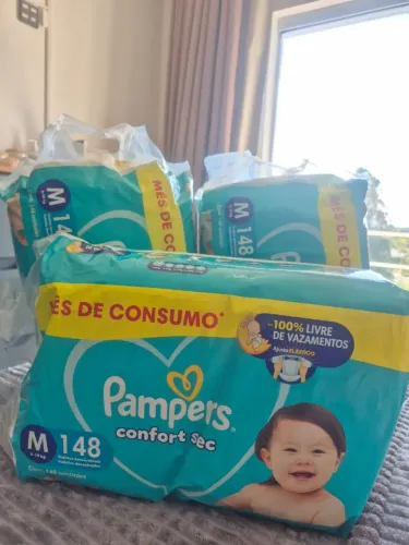fraldas pampers grandes tamanho M baratas