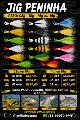 Isca artificial jig pena 14g ou 16g