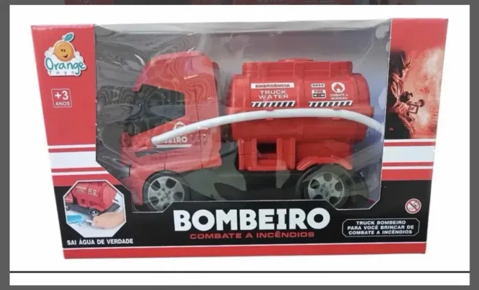 Caminhão Bombeiro Combate A Incêndio Orange 3+ Sai Água