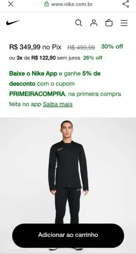 Agasalho Nike Dry-Fit academy masculino Original comprei na Inglaterra