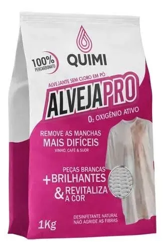 Alveja Pro 1kg Removedor de Manchas Tira Manchas Roupas Brancas Alvejante