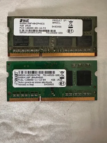 Memórias RAM Notebook Smart 4GB DDR3 (1060MHz e 12800MHz DDR3L)