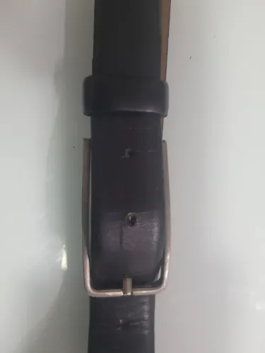 Cinto 100% couro preto tam 100 fivela metal