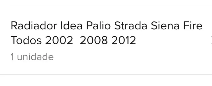 Radiador Palio - Ideia - Strada - Siena