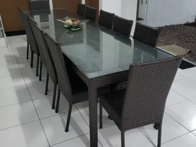 Mesa de Jantar 12 Cadeiras - Praticidade para o Lar - 12x sem Juros!